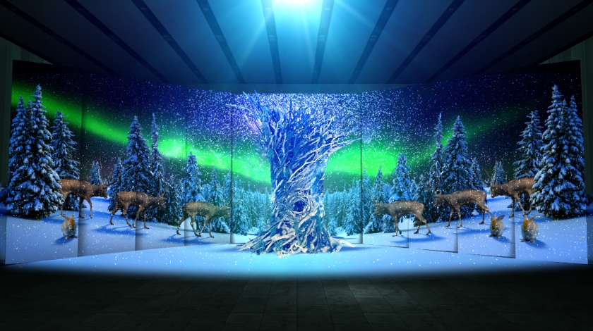 WORLD TRAVEL TREE “AOYAMA”　幻想的な音と映像の7Days　12/20（金）から26 (木)まで ワールド北青山ビルでプロジェクションマッピング