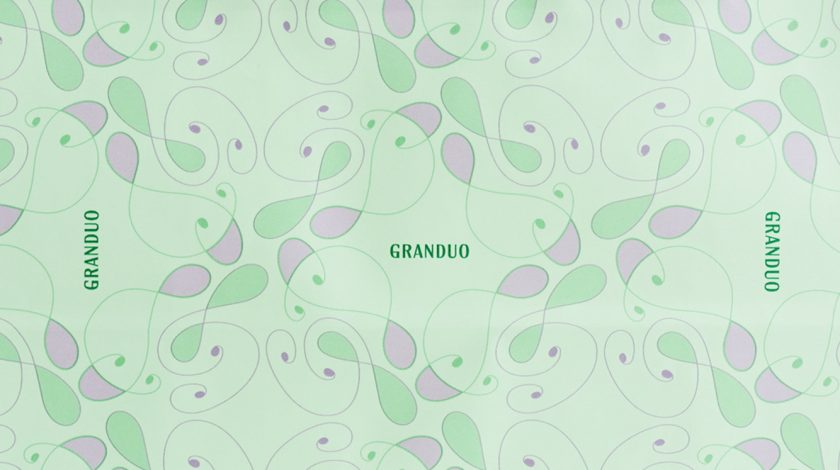 「グランデュオ」ショッピングバックのグラフィックデザイン事例