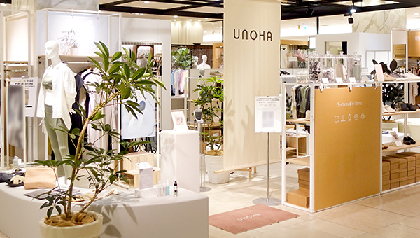 「UNOHA」阪急うめだ本店ポップアップストアの店舗デザイン事例