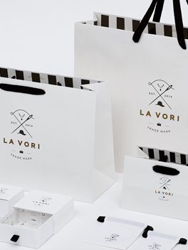 総合ファッションサービスグループ、ワールドグループの雑貨ブランド「LA VORI（ラヴォーリ）」のアプリケーションツール、グラフィックデザイン画像