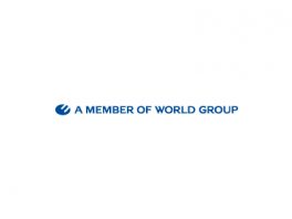 総合ファッションサービスグループ、ワールドグループのロゴ、タグラインなどのCI、グラフィックデザイン画像